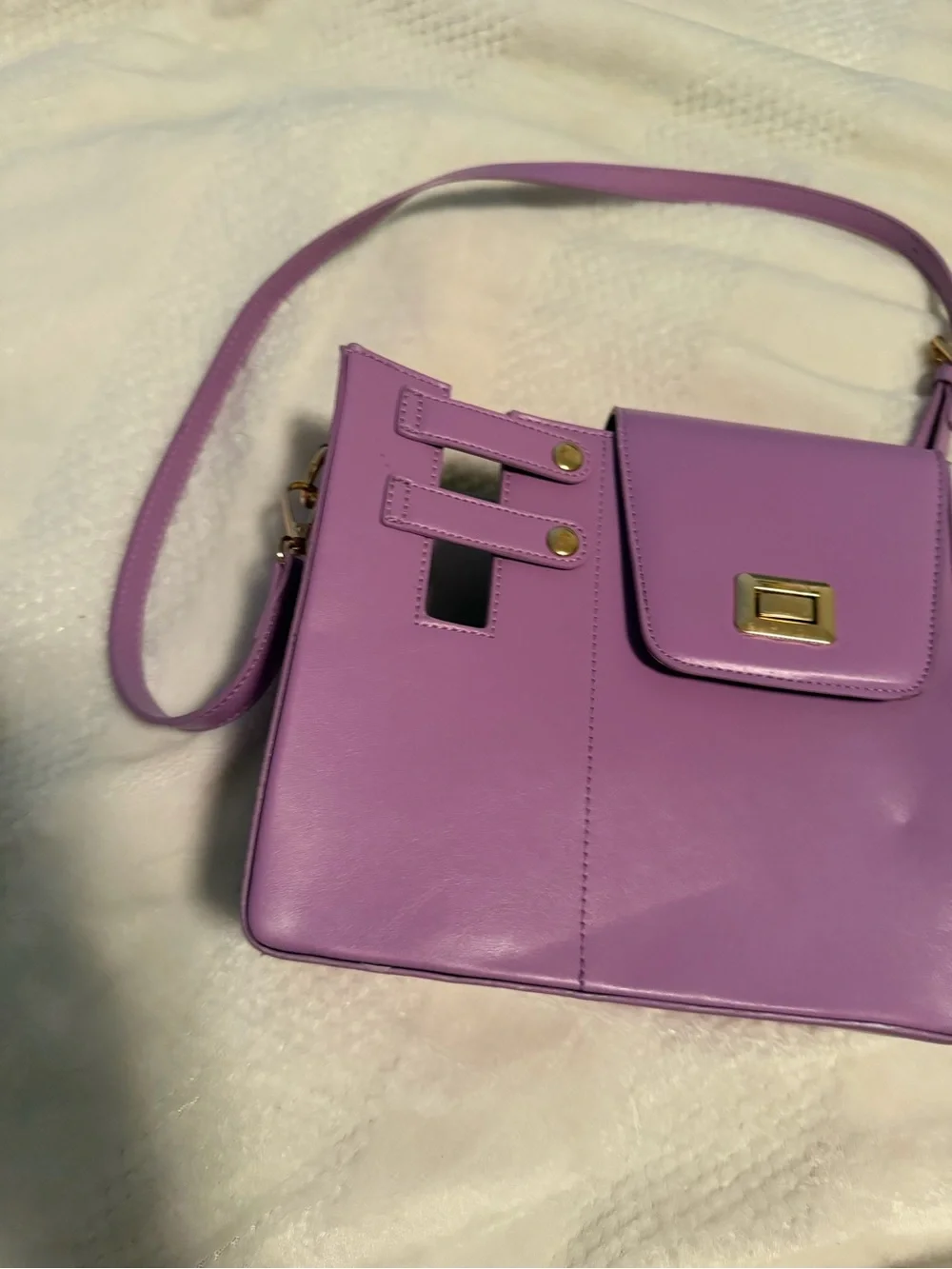Lilac Crossbody Bag with Integrated Cup Holder - Unbranded